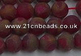CGO252 15.5 inches 8mm round matte gold multi-color stone beads