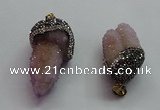 CGP1531 20*40mm - 30*50mm nuggets druzy quartz pendants