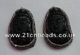 CGP1570 40*65mm carved black obsidian pendants wholesale
