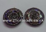CGP1594 55mm coin sea sediment jasper pendants wholesale