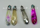 CGP249 17*70mm faceted teardrop crystal glass pendants wholesale