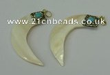 CGP282 16*60mm horn pearl shell pendants wholesale