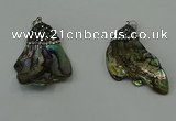 CGP304 20*40mm - 25*35mm freeform abalone shell pendants wholesale