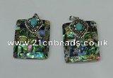 CGP307 30*40mm rectangle abalone shell pendants wholesale