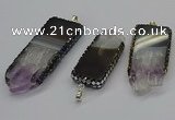 CGP3078 25*50mm - 30*65mm freeform druzy amethyst pendants