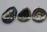 CGP3080 40*50mm - 45*55mm freeform druzy agate pendants