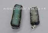 CGP3101 15*45mm - 15*55mm rectangle druzy agate pendants
