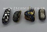 CGP3129 20*40mm - 25*45mm freeform druzy agate pendants
