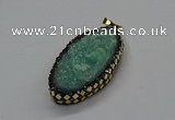 CGP3132 25*50mm - 25*55mm oval druzy agate pendants wholesale