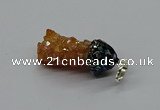 CGP3187 15*20mm - 15*35mm nuggets plated druzy quartz pendants