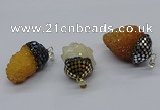 CGP3199 20*30mm - 25*40mm nuggets plated druzy quartz pendants