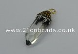 CGP3216 12*55mm - 15*45mm sticks white crystal pendants
