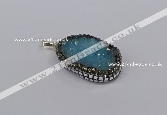 CGP3370 25*35mm - 30*40mm freeform druzy quartz pendants