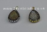 CGP3391 18*25mm flat teardrop plated druzy agate pendants