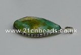 CGP3400 30*40mm - 30*45mm faceted flat teardrop agate pendants