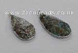 CGP3462 30*40mm - 35*50mm faceted flat teardrop ocean agate pendants