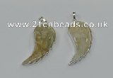 CGP3483 22*45mm - 25*50mm wing-shaped fossil coral pendants