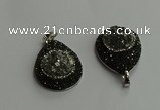 CGP708 25*35mm teardrop plated druzy agate pendants wholesale