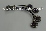 CGP724 16mm - 18mm coin amethyst tassel pendants wholesale
