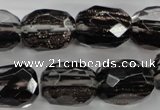 CGQ08 15.5 inches 15*20mm faceted egg-shaped gold sand quartz beads