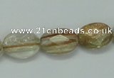 CGQ09 15.5 inches 13*18mm faceted oval gold sand quartz beads