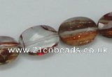 CGQ10 15.5 inches 13*18mm faceted oval gold sand quartz beads