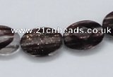 CGQ11 15.5 inches 13*18mm faceted oval gold sand quartz beads