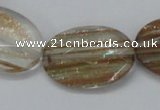 CGQ14 15.5 inches 20*30mm faceted oval gold sand quartz beads