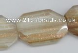 CGQ57 15.5 inches 28*35mm faceted octagonal gold sand quartz beads
