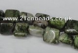 CGR31 15.5 inches 6*6mm square green rain forest stone beads