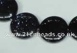 CGS123 15.5 inches 20mm flat round blue goldstone beads wholesale