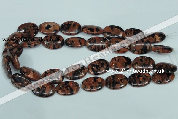 CGS213 15.5 inches 18*25mm oval blue & brown goldstone beads wholesale