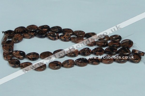 CGS221 15.5 inches 13*18mm twisted oval blue & brown goldstone beads