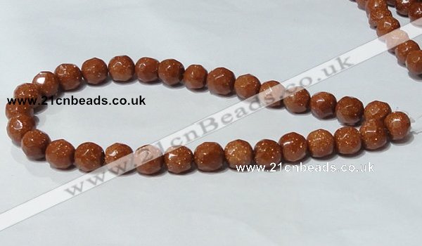 CGS60 15.5 inches 12mm faceted round goldstone beads wholesale
