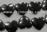 CHE264 Top-drilled 16*16mm heart hematite beads wholesale