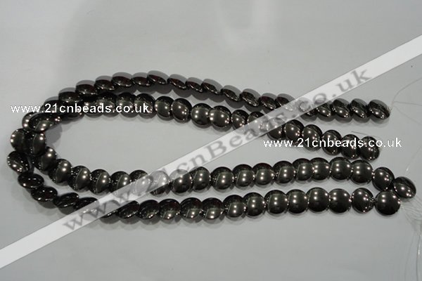 CHE271 15.5 inches 12mm flat round hematite beads wholesale