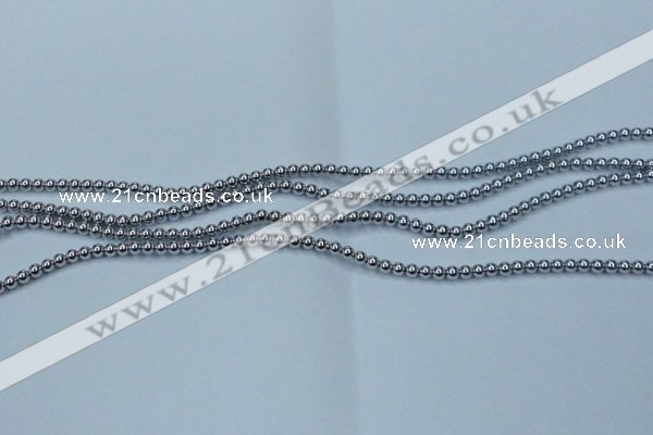 CHE421 15.5 inches 2mm round plated hematite beads wholesale