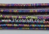 CHE657 15.5 inches 1*3mm tyre plated hematite beads wholesale
