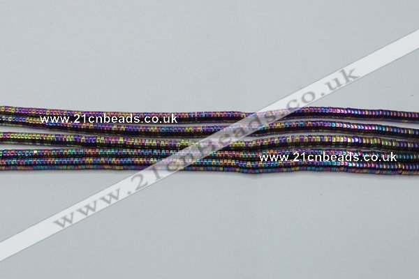 CHE657 15.5 inches 1*3mm tyre plated hematite beads wholesale