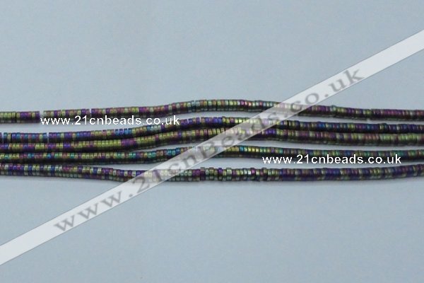 CHE679 15.5 inches 1*3mm tyre matte plated hematite beads