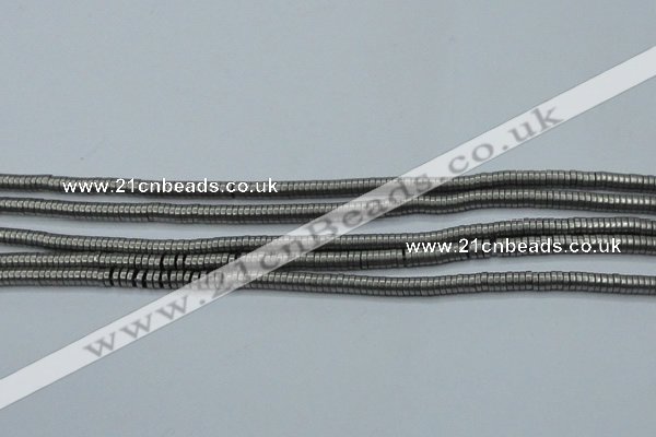 CHE680 15.5 inches 1*4mm tyre matte plated hematite beads