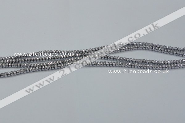 CHE731 15.5 inches 2*3mm faceted rondelle plated hematite beads