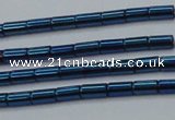 CHE765 15.5 inches 2*4mm tube plated hematite beads wholesale