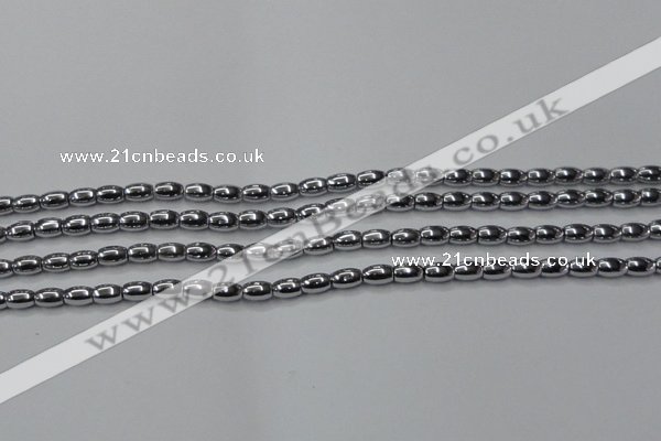 CHE793 15.5 inches 3*5mm rice plated hematite beads wholesale