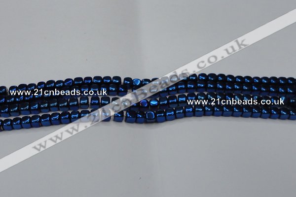 CHE872 15.5 inches 4*4mm dice platedhematite beads wholesale