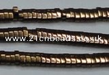 CHE929 15.5 inches 1*2*3mm oval plated hematite beads wholesale