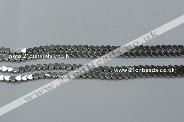 CHE999 15.5 inches 6*6mm heart plated hematite beads wholesale