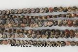 CHG108 15.5 inches 6mm flat heart leopardskin jasper beads wholesale