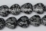 CHG50 15.5 inches 14*14mm heart snowflake obsidian beads wholesale