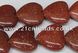 CHG70 15.5 inches 18*18mm heart goldstone beads wholesale